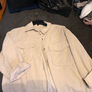 Cream corduroy Button-Up Jacket
